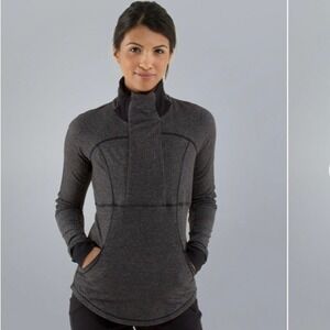 Lululemon Base Runner 1/4 Zip  Heathered Herringbone Running Athleisure Training